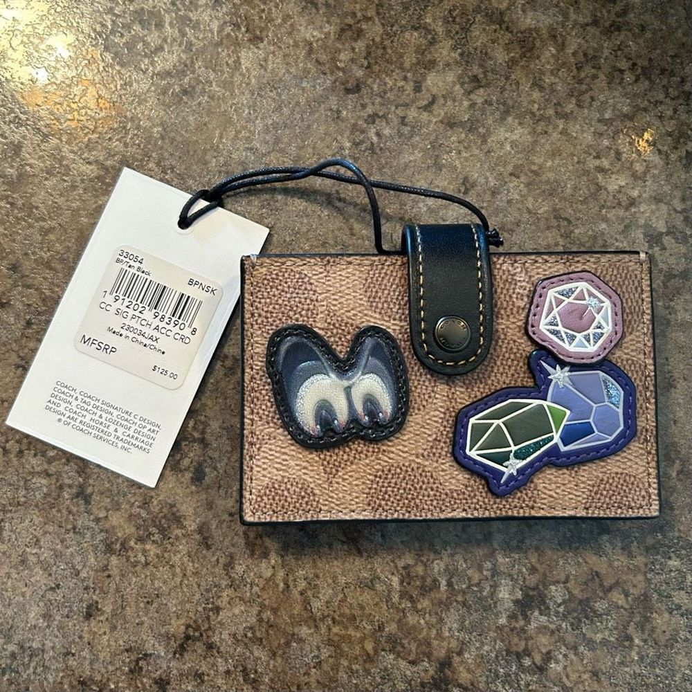 NWT COACH 1941 x Disney Coated Canvas Signature Patches Accordion Card Case